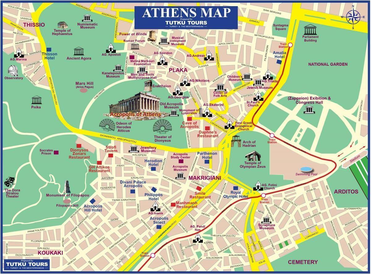 Mapa De Atenas Turismo Atracciones Y Monumentos De Atenas