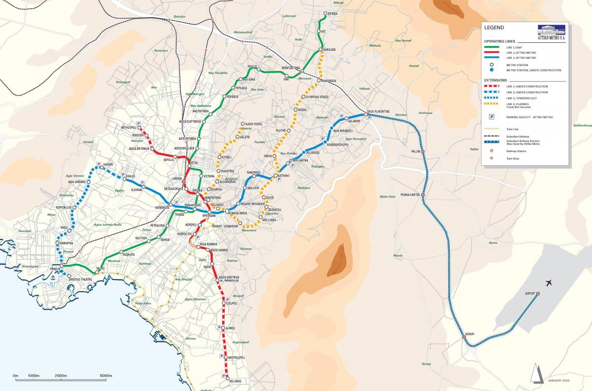 Mapa de zonas de Atenas
