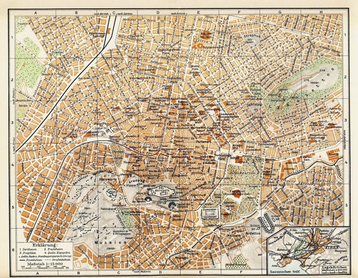 Mapa antiguo de Atenas